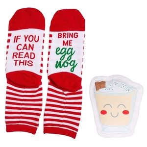 Sale! NWT Sock & Dog Toy Gift Set, Egg Nog
